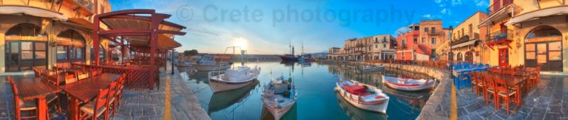 Rethymnon inner harbour 360 panorama
